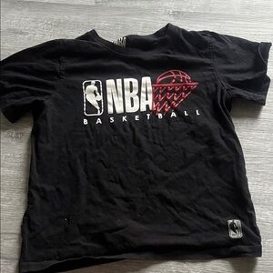 NBA Black Kids Short Sleeve Tee with Red and White Logo